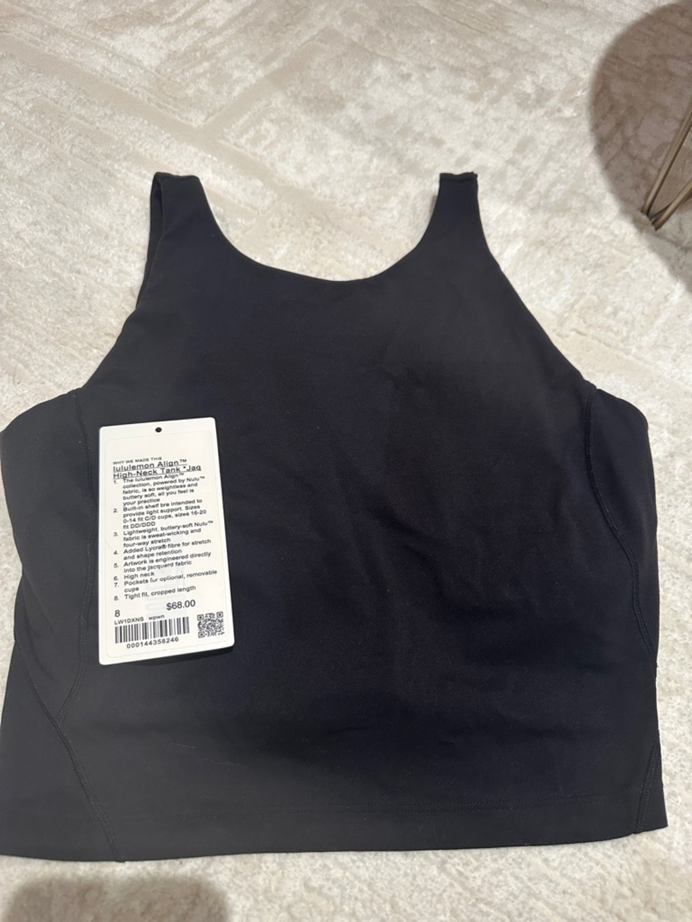 lululemon athletica High-Neck Black Cropped Sports Tank